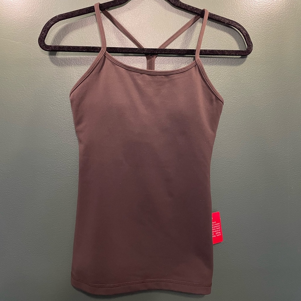 *NEW WITH TAGS* Brown Power Y Lululemon Top